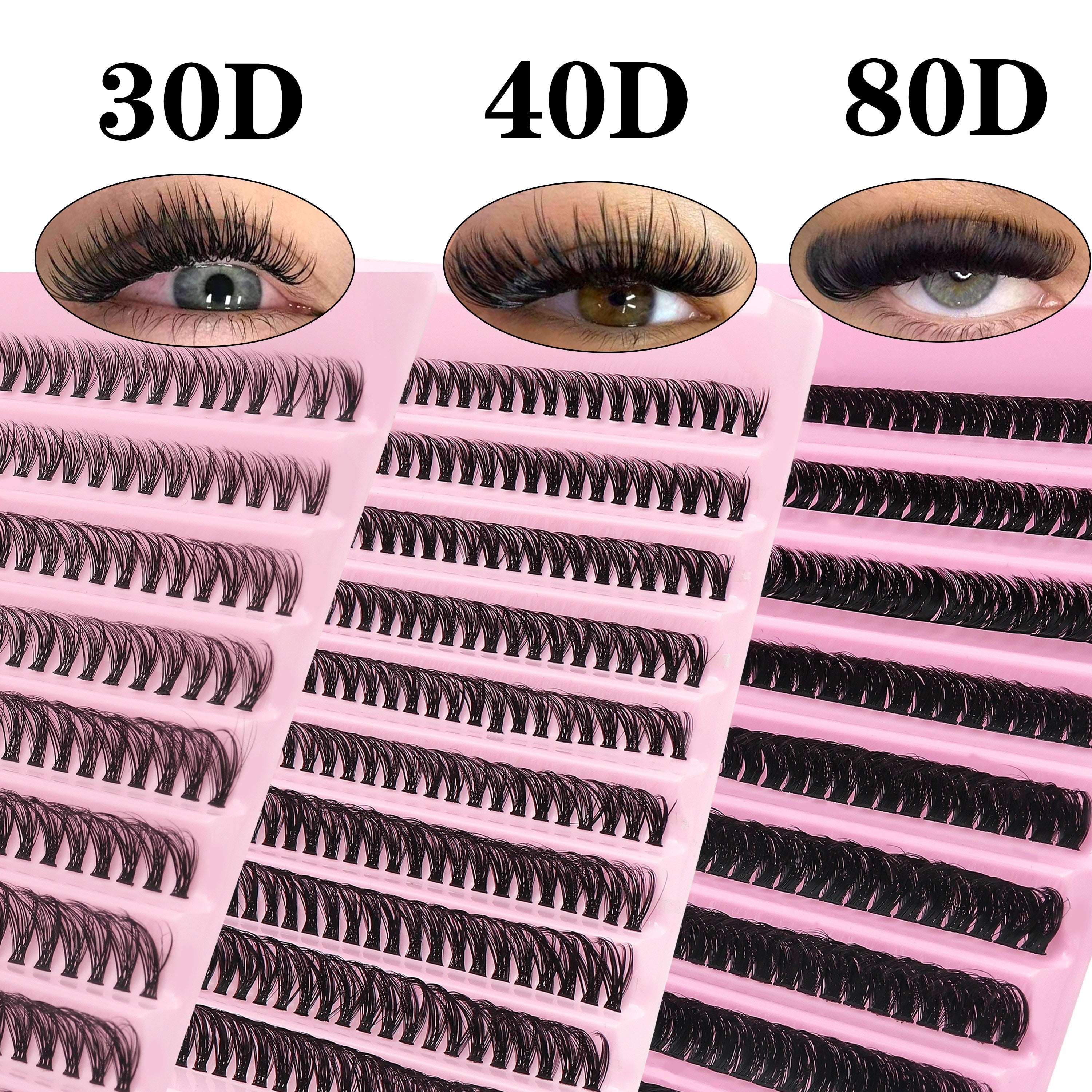 200 Clusters Natural-Looking D-Curl False Eyelashes, Thick & Fluffy For Daily Wear