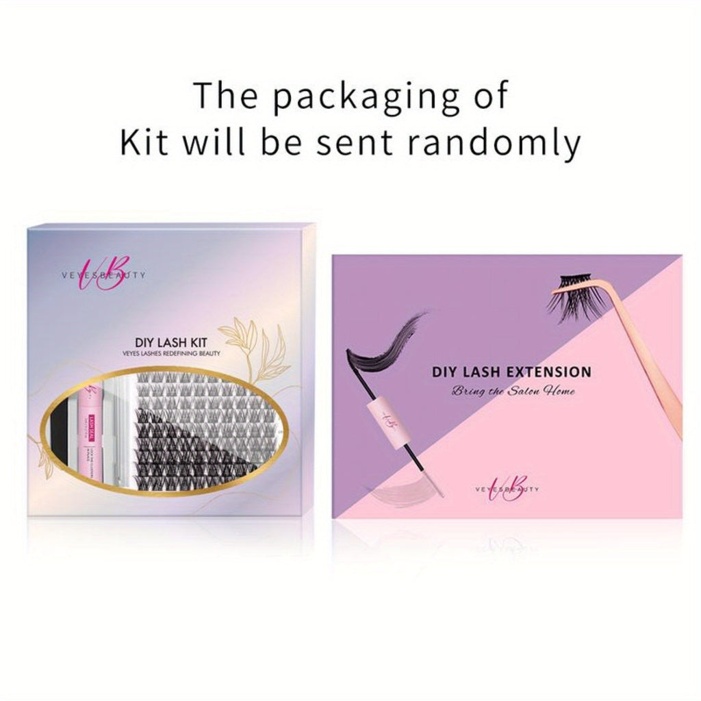 Cluster Lashes Kit Invisible Band Lashes With Bond & Seal Tweezer DIY False Eyelashes Applicator for Lash Newbie Beginners Eyelashes Extensions Eyelash Extensions Eyelash Extension