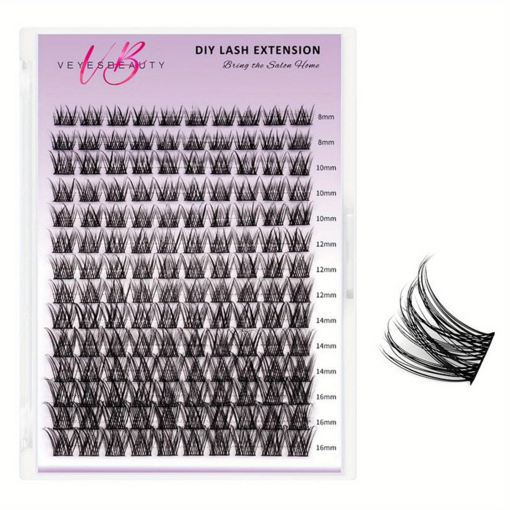 Cluster Lashes Kit Invisible Band Lashes With Bond & Seal Tweezer DIY False Eyelashes Applicator for Lash Newbie Beginners Eyelashes Extensions Eyelash Extensions Eyelash Extension