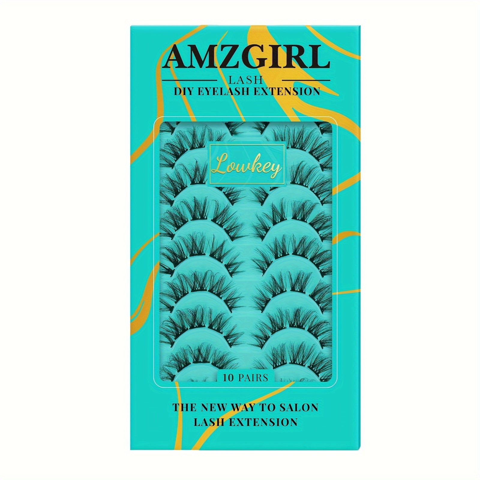 144PCS AMZGIRL LASH Midnight DIY Lash Extension Kit with Lash Bond and Seal, Lash Glue Remover, Applicator for Individual False Eyelashes (D-Mix 8-16mm Kit) for Halloween