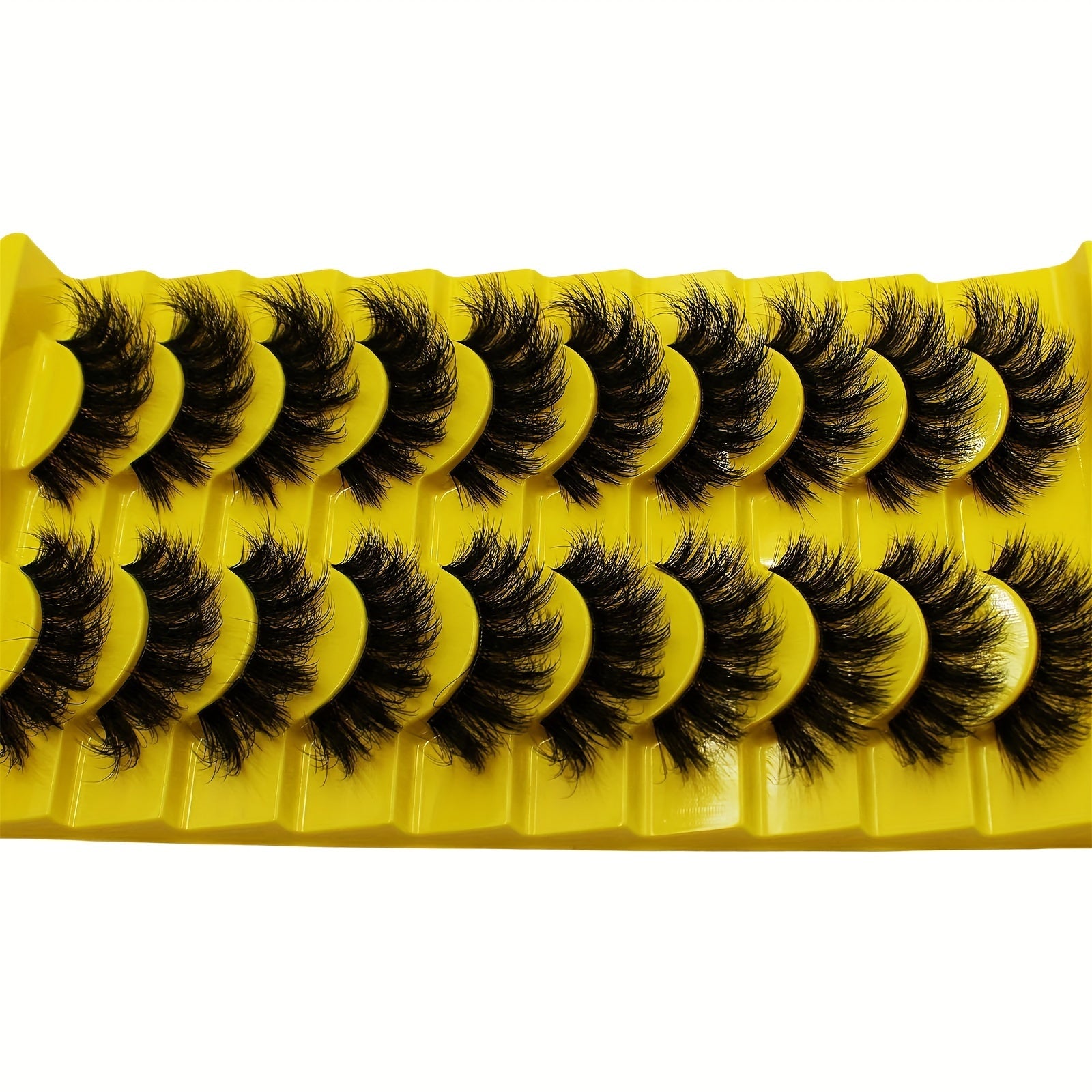 10 Pairs Set of Luxurious 3D Russian Strip Fluffy False Eyelashes - Thick Volume, Messy, Lightweight, Handmade, Unscented, Pair Form for Dramatic Eye Look - Easy to Apply, Reusable, Comfortable, Cruelty-Free, and Versatile fo