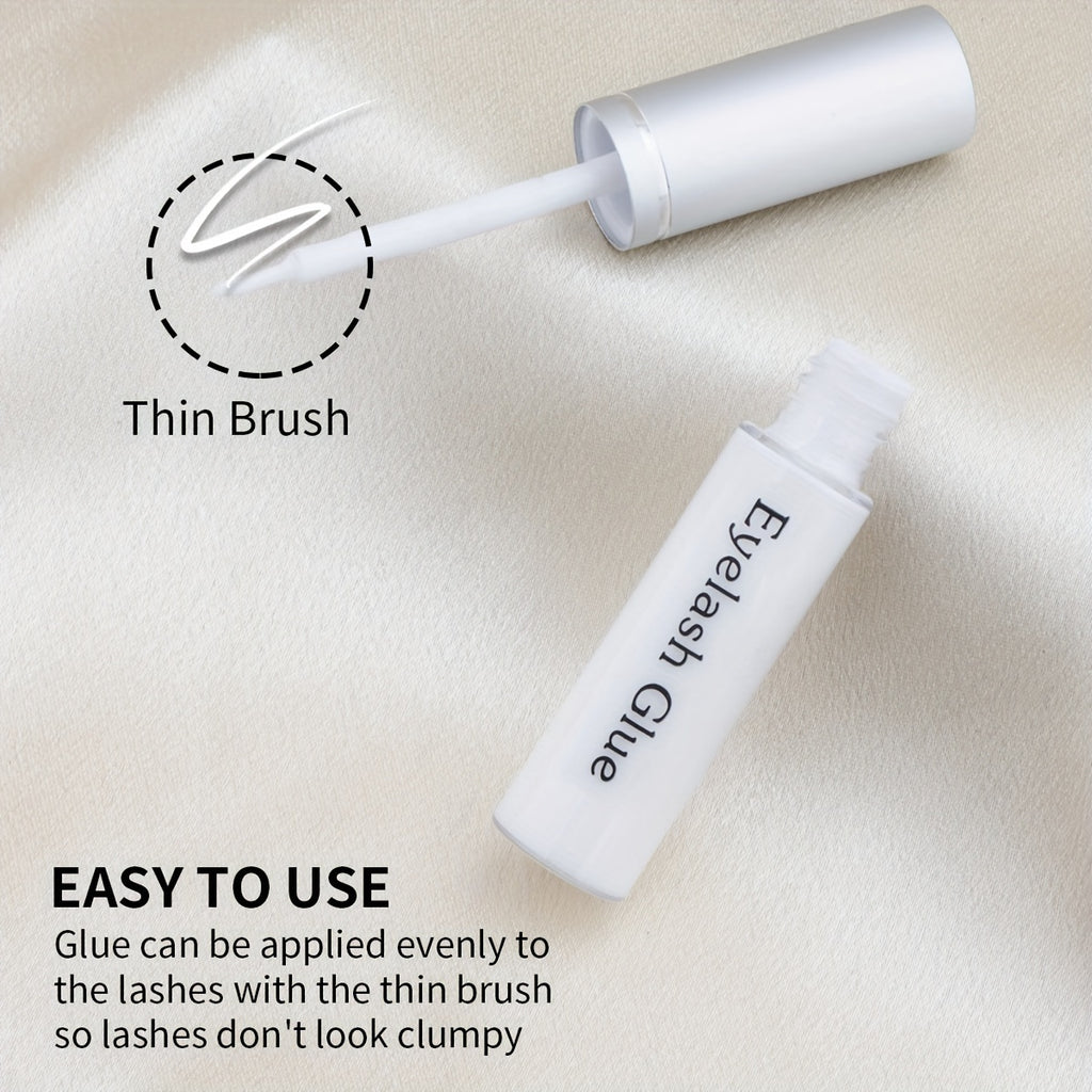 A42-b-b White Glue, 24 Hour Long Lasting, Eyelash Extension Adhesive, Liquid Unscented, Plastic Bottle Container, Professional Eyelash Glue for False Eyelashes