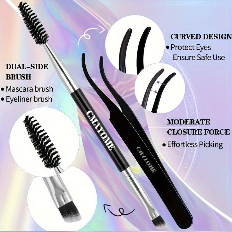 228/240pcs, Large Capacity False Eyelashes Gift Box, DIY-Lash-Extension-Kit, Lash Clusters With Lash Bond And Seal, Lash Glue Remover, Lash Applicator Super Thin Band & Soft
