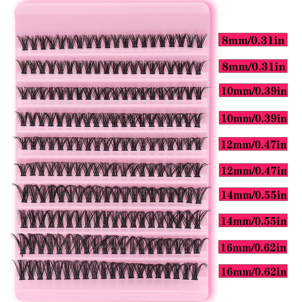200 Clusters Natural-Looking D-Curl False Eyelashes, Thick & Fluffy For Daily Wear