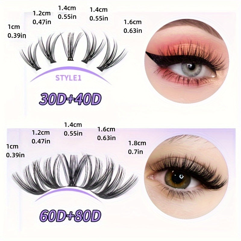 228/240pcs, Large Capacity False Eyelashes Gift Box, DIY-Lash-Extension-Kit, Lash Clusters With Lash Bond And Seal, Lash Glue Remover, Lash Applicator Super Thin Band & Soft