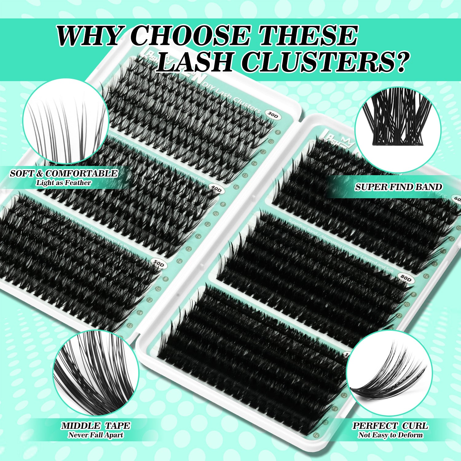 708pcs Mega Lash Clusters Kit with Tweezers, Glue & Brush - Soft Silky Fiber False Eyelashes, 0.07mm Ultra-Thin & Lightweight, 10-18mm Lengths, Natural/Cat-Eye/Volume Styles, Reusable Lash Extensions for Parties, Weddings, Da