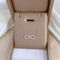 Fashion Simple Stainless Steel Infinity Pendant Necklace for Women Classic Lucky Zircon Love You Forever Jewelry Birthday Gift