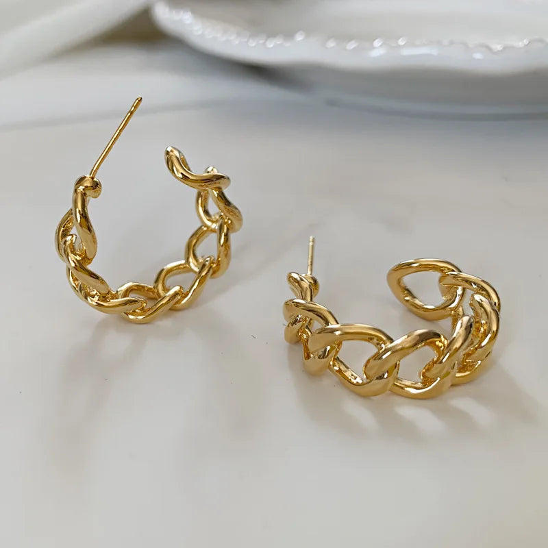Minimalist Gold color earrings Metal Large Circle Geometric Round Big Earrings for Women Girl Wedding Party Jewelry wholesale