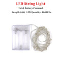Fairy Lights AA Battery Powered 1M 10 2M 20 3M 30 5M 50 10M 100Leds Silver Led Copper Wire String Light Decorative Fairy Lights