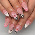 30pcs False Nails 3D Crystal Mix ABS Press on Nails with Diamonds Nail Art Decoration for Finger