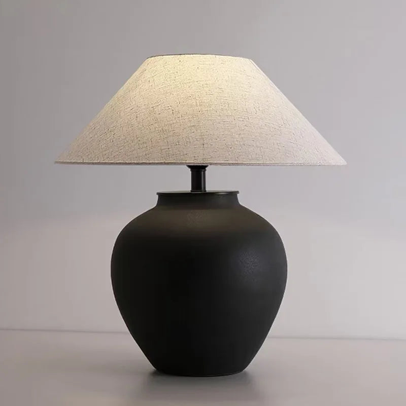 Handmade Pottery Lamp Room Designer Table Lamps Luxury Modern Decorative Study Hotel Living Room Bedroom Bedside Table Lamp