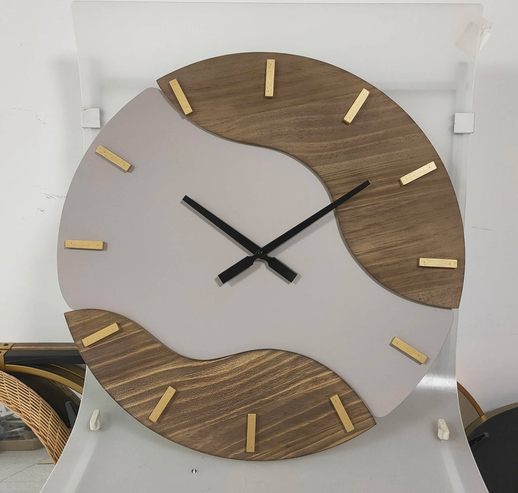 60CM Large Dropshipping Modern Luxury Wall Hanging Decorative Wooden Watch Clock Home House Decor Living Room Quartz Silent