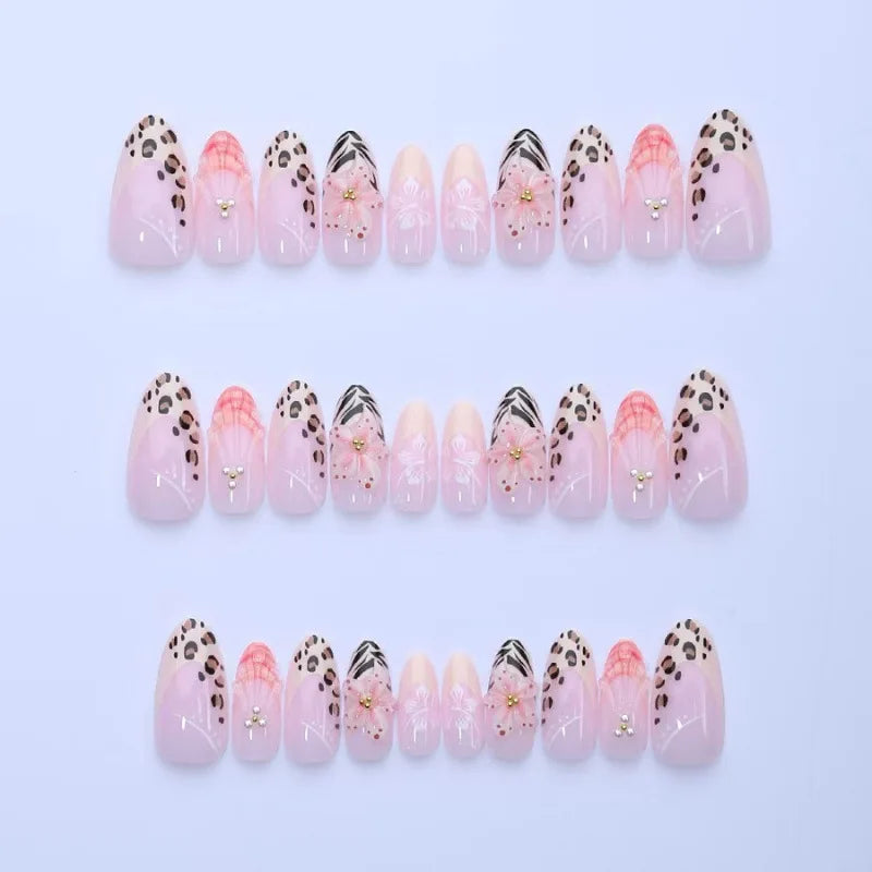 30pcs False Nails 3D Crystal Mix ABS Press on Nails with Diamonds Nail Art Decoration for Finger