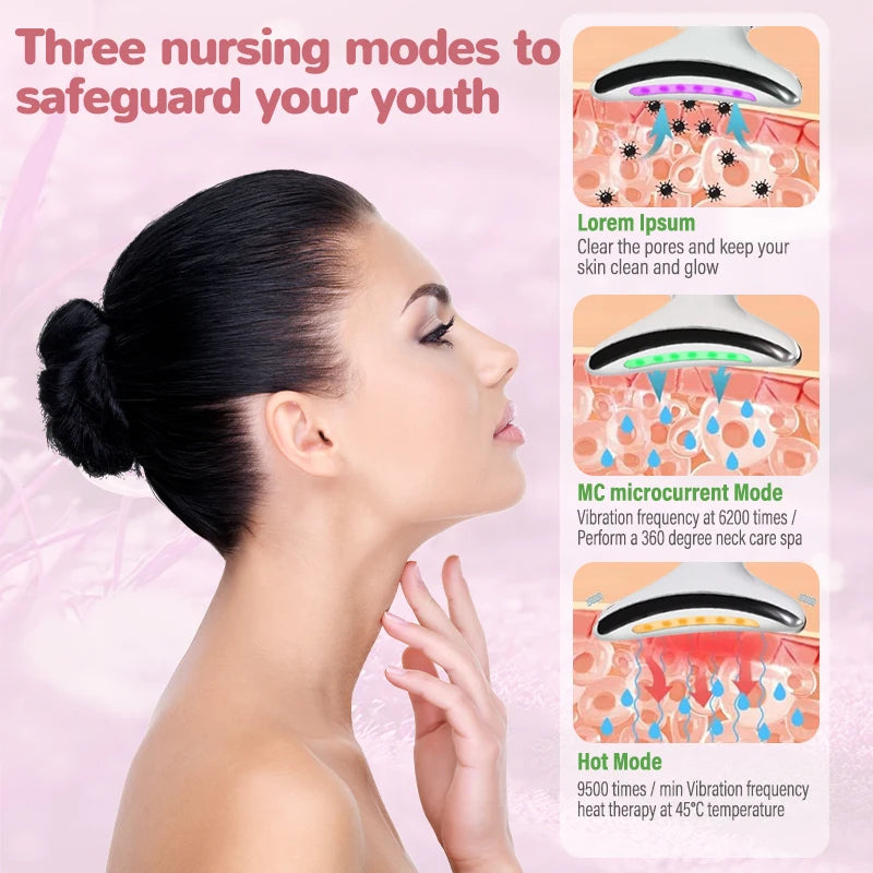 2026 Multifunctional Neck Beauty Instrument Cervical Spine Massager Vibration Hot Compress for Neck Face Neck Lifting Massager