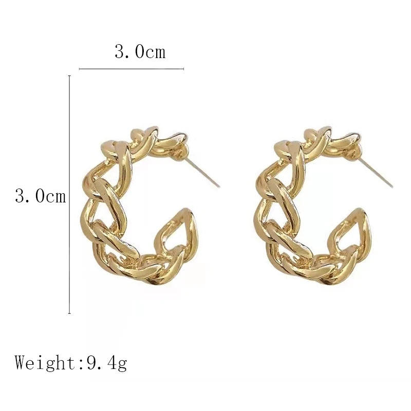 Minimalist Gold color earrings Metal Large Circle Geometric Round Big Earrings for Women Girl Wedding Party Jewelry wholesale