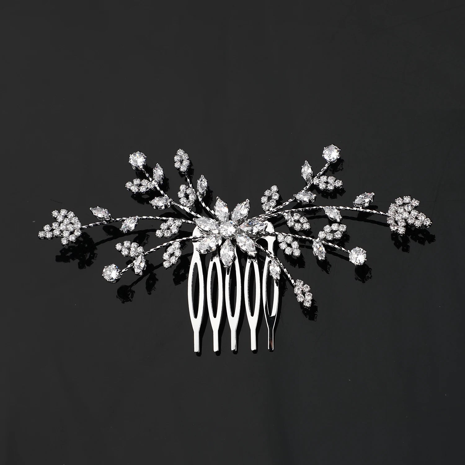 Gold Plated Wedding Bride Hairband Jewelry Flower Headpiece Floral Hair Accessories Bridal Hair Combs