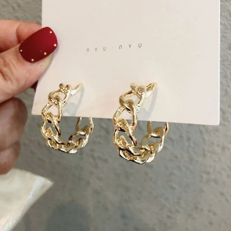 Minimalist Gold color earrings Metal Large Circle Geometric Round Big Earrings for Women Girl Wedding Party Jewelry wholesale