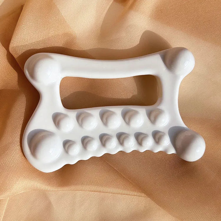 Customizable Ceramic Gua Sha Comb Unique Shape Multi-Use Body Scraping Tool for Face & Whole Body Muscle Relaxation