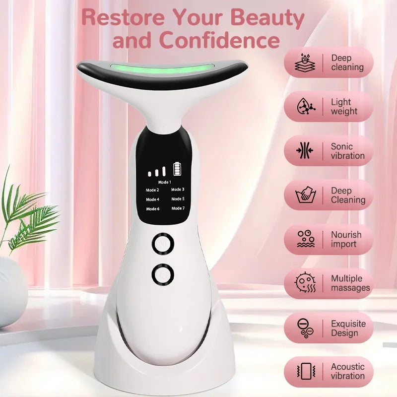 2026 Multifunctional Neck Beauty Instrument Cervical Spine Massager Vibration Hot Compress for Neck Face Neck Lifting Massager