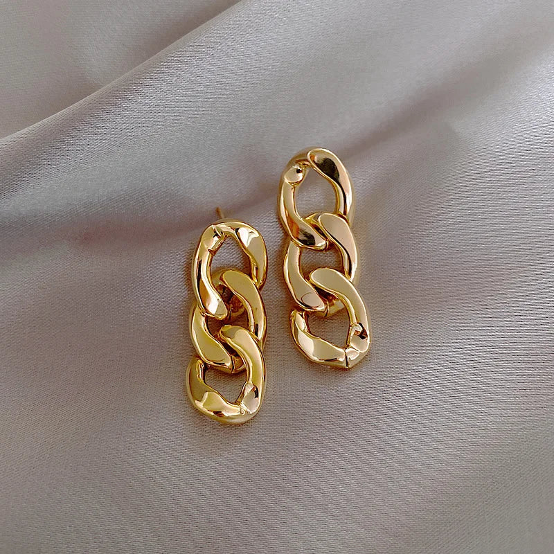 Minimalist Gold color earrings Metal Large Circle Geometric Round Big Earrings for Women Girl Wedding Party Jewelry wholesale