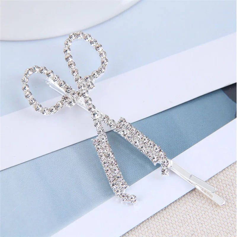 New Trendy Gold Color Letter Hair Clip Sweet Flower Leaf Crystal Alloy Hairgrip Women Girl Hairpins Headwear Hair Accessories