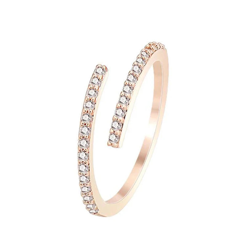 Minimalist Geometric Rose Gold Colour Rings For Woman Korean Fashion Jewelry New Goth Accessories Student Girl's Simple Ring Set