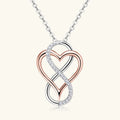 Minimalist S925 Silver Rose Gold Plated Micro Pave 0.015CT VVS GRA Moissanite Jewelry Heart Infinity Couple Necklace for Lovers