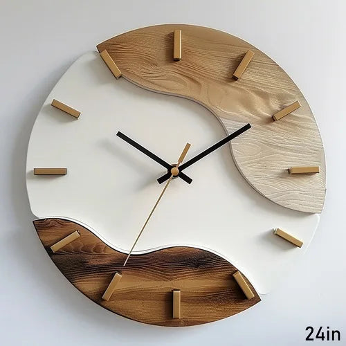 60CM Large Dropshipping Modern Luxury Wall Hanging Decorative Wooden Watch Clock Home House Decor Living Room Quartz Silent