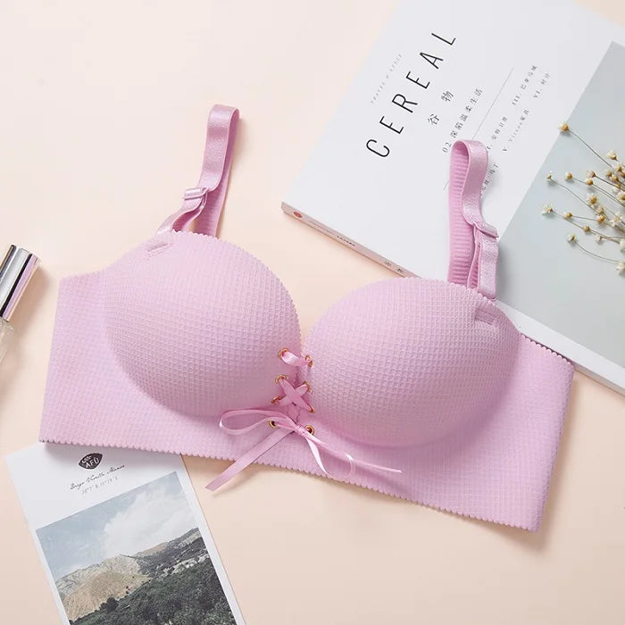 bras for women Rope straps Palm support Steel-free bra with air-permeable bra One-piece Lattice push up sexy bra 80A 80B 80C 85C