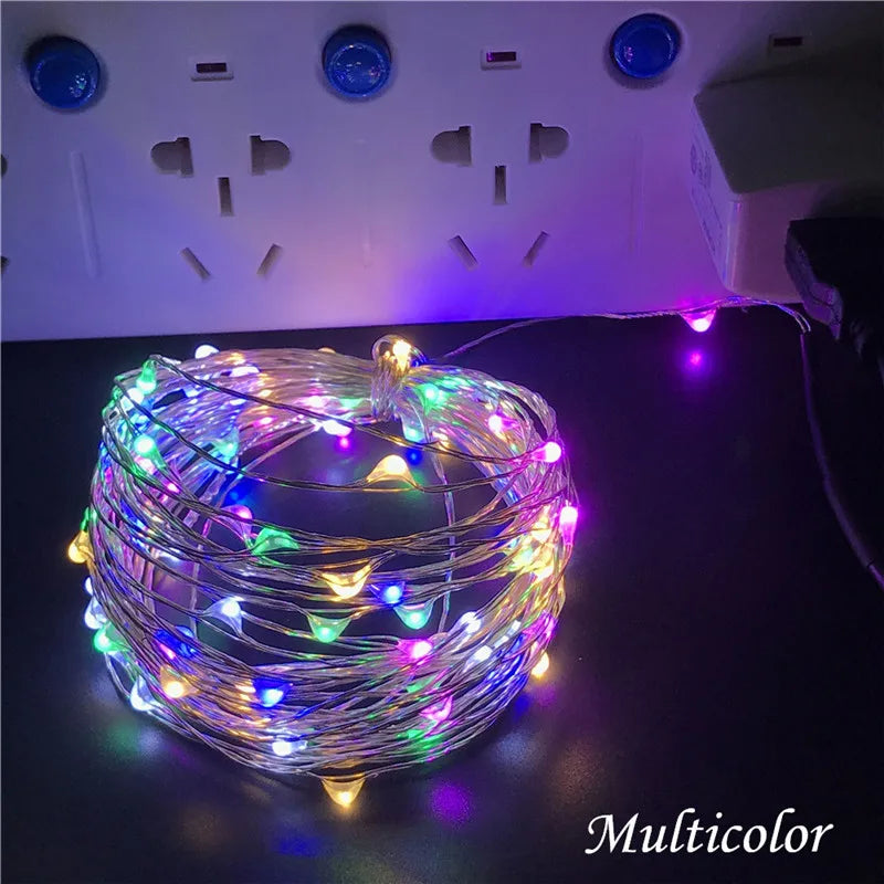 Fairy Light 10M 33ft Starry String USB 5V Lights Fairy Micro LED Transparent Wire for Party Christmas Wedding 9 Colors