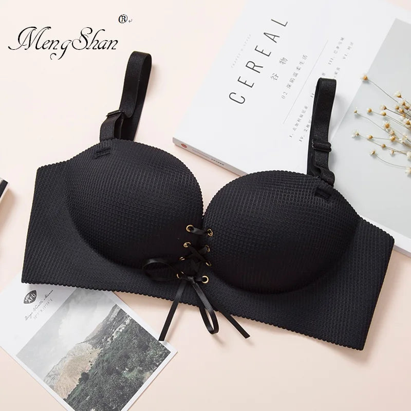 bras for women Rope straps Palm support Steel-free bra with air-permeable bra One-piece Lattice push up sexy bra 80A 80B 80C 85C