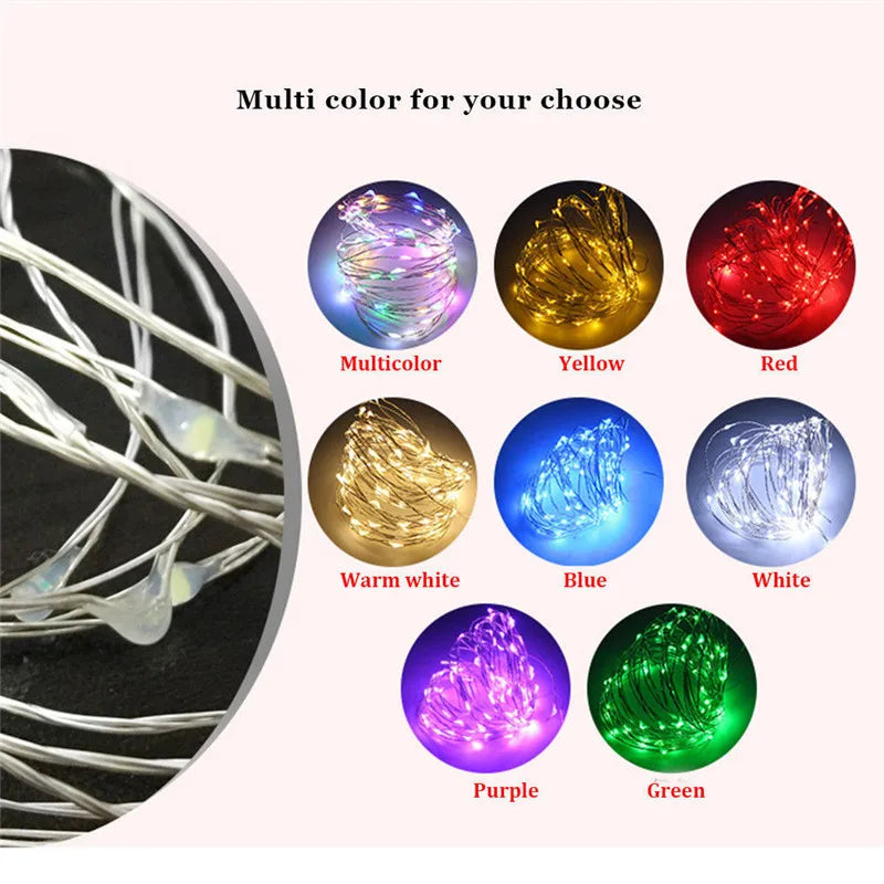 Fairy Light 10M 33ft Starry String USB 5V Lights Fairy Micro LED Transparent Wire for Party Christmas Wedding 9 Colors