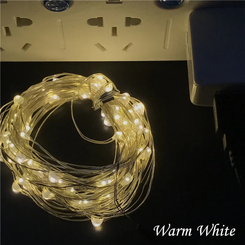 Fairy Light 10M 33ft Starry String USB 5V Lights Fairy Micro LED Transparent Wire for Party Christmas Wedding 9 Colors