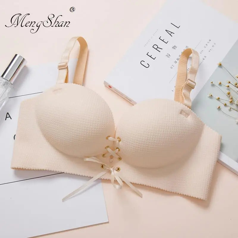 bras for women Rope straps Palm support Steel-free bra with air-permeable bra One-piece Lattice push up sexy bra 80A 80B 80C 85C