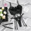 Women Sexy Lace Erotic Set Thin See Through Underwear Elegant Ladies Lingerie Bra Set Embroidery Sexy Costumes1621
