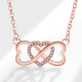 Fashionable Micro-inlaid Heart-shaped Lucky 8-character Pendant Mobius Cold Style Versatile Necklace Jewelry for Women Gifts