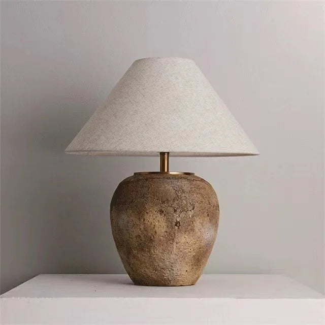Wabi-sabi Table Lamp Ceramic Display Decoration Japanese-style Living Room Bedroom Hotel Bedside Nostalgic Homestay Lamp