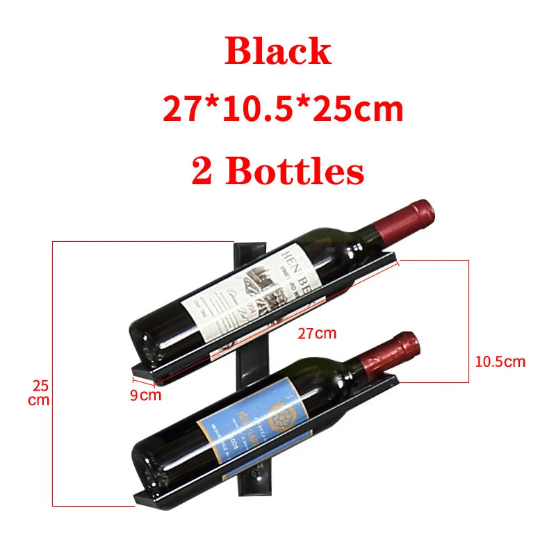 UPORS 2/4 Bottle Wine Rack Wall Mounted Wine Bottle Holder Creative Stylish Modern Iron Stand Champagne Storage Bar Accessories