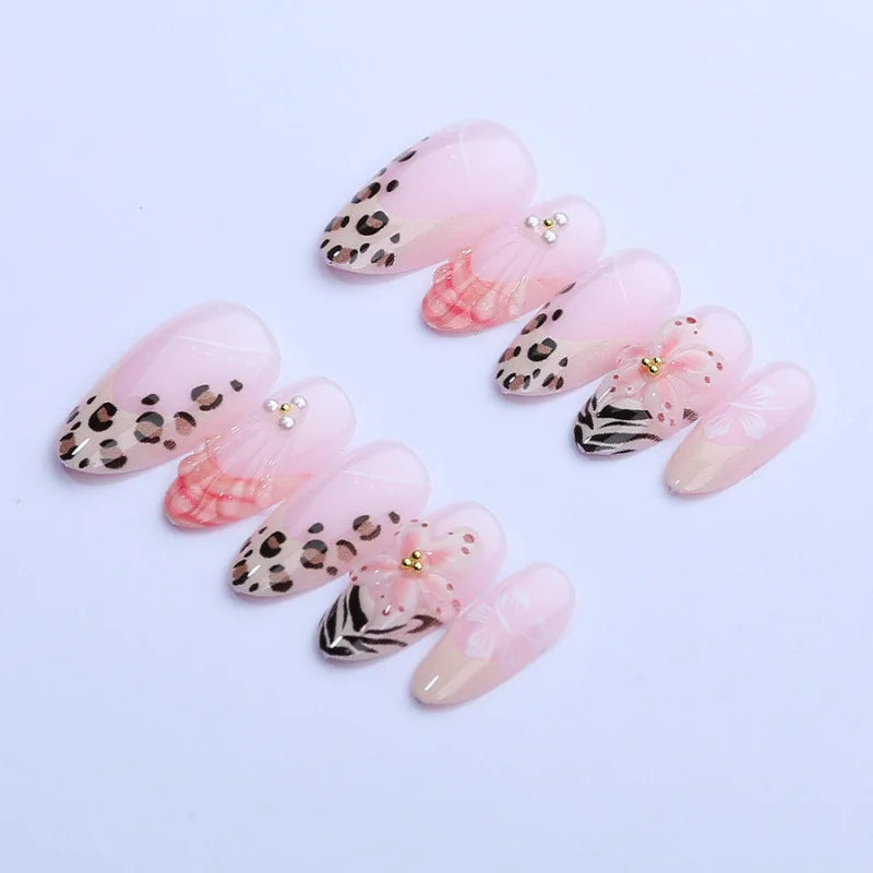 30pcs False Nails 3D Crystal Mix ABS Press on Nails with Diamonds Nail Art Decoration for Finger