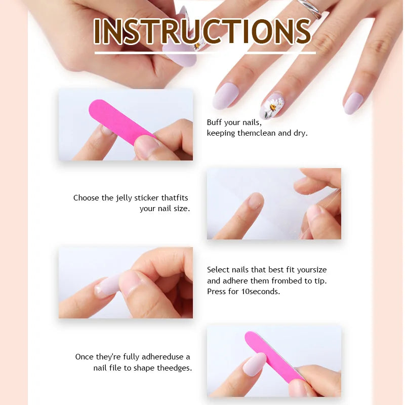 Hot-selling Long Wearable Nails with Ice-clear Sparkling Diamonds, Whitening Effect 24-piece False Nail Set for Wholesale