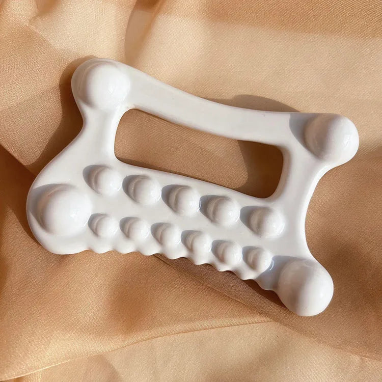 Customizable Ceramic Gua Sha Comb Unique Shape Multi-Use Body Scraping Tool for Face & Whole Body Muscle Relaxation