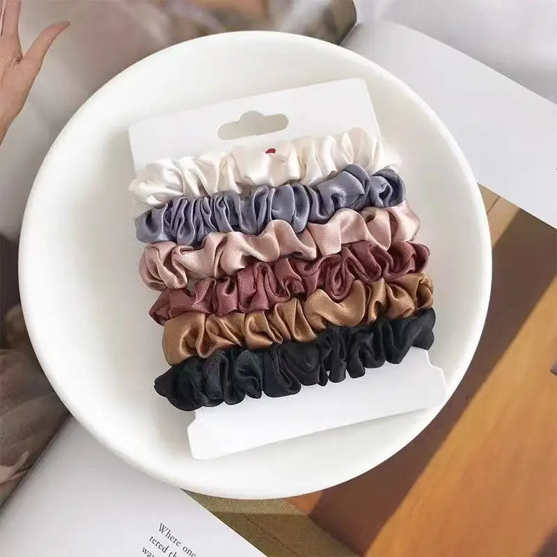 6pcs Satin Hair Scrunchies for Women - Softer Than Silk Scrunchies for Hair | Satin Scrunchies for Girls