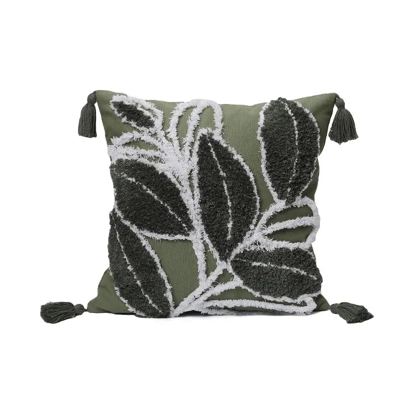Embroidered Floral Pillow Case Decor Home Light Luxury Sweet Pillow Cushion Cover Throw Square Funda Cogines De 45x45Cm