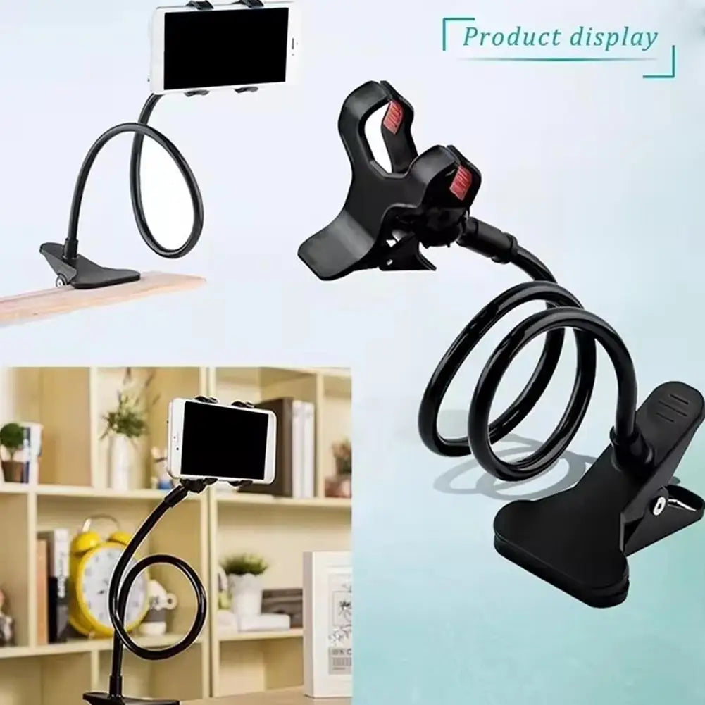 Portable Flexible Lazy Bracket For Mobile Phone Holder Universal Bed Desktop Bracket Clip 360° Adjustble Gooseneck Clip Clamp