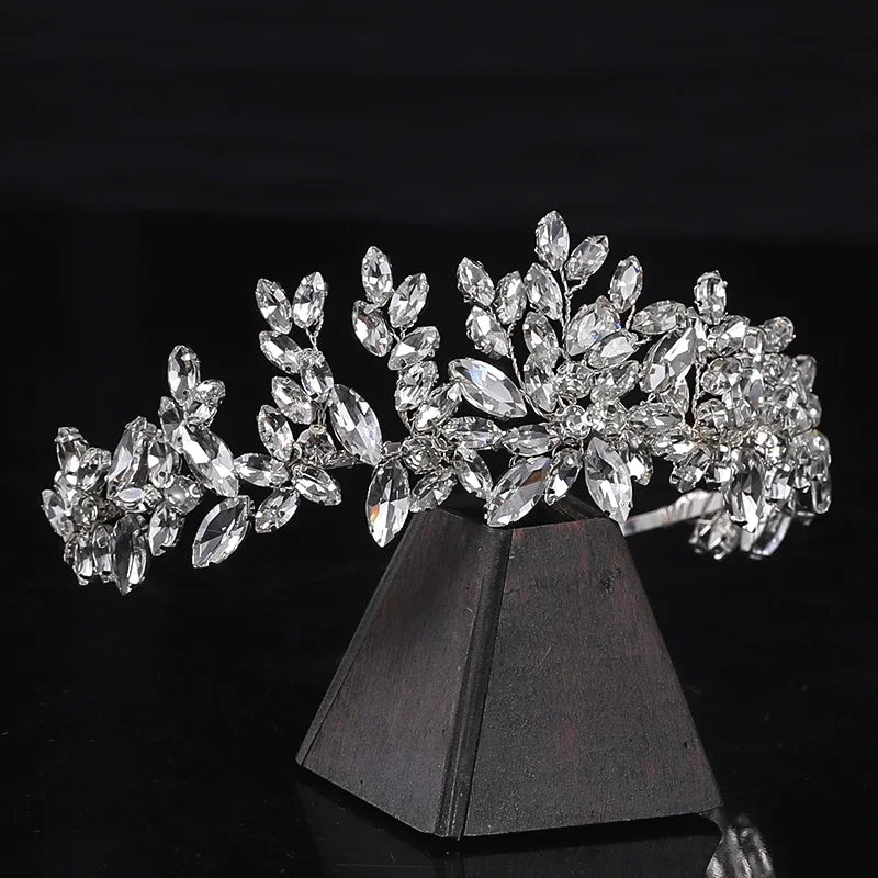 Bridal Headband Handmade Rhinestone Flower Hairband Crystal Wedding Headdress Fashion Headdress Women Party Gift Hair Hoop