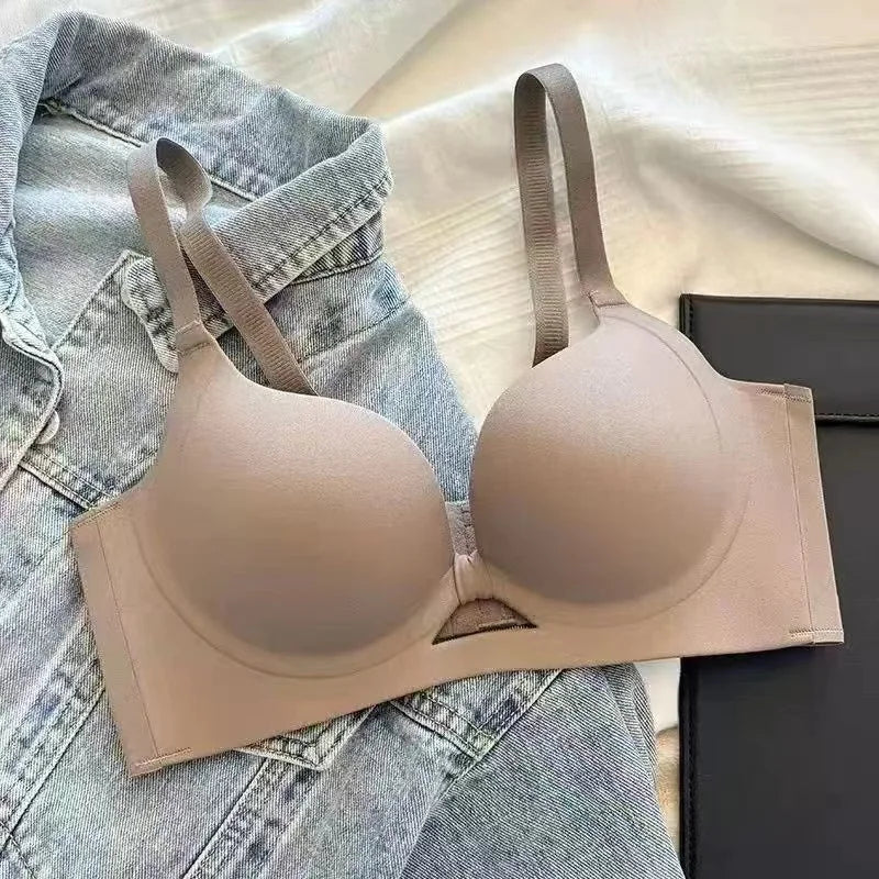 MOYISU Adjustable Push Up Bra For Small Bust Enhancement Seamless Wirefree Anti-Sagging Bra Sexy Back Design Soft Padded Comfort