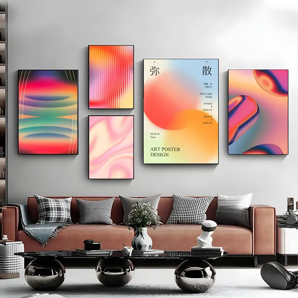 Aesthetic Art Aura Gradient Poster Canvas Wall Art Print Poster Decorative Mural Home Decor Gift Unframed