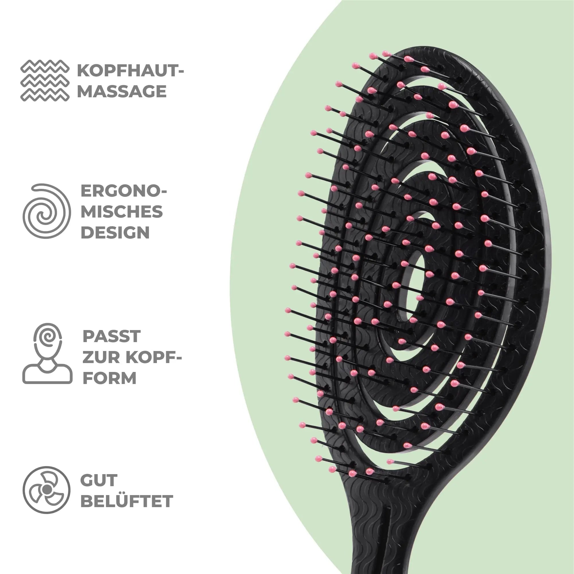 Hair Brush Without Pulling ,Detangling Brush for Curls and Long Hair ,Unique Professional Detangler Brush with Spiral Spring