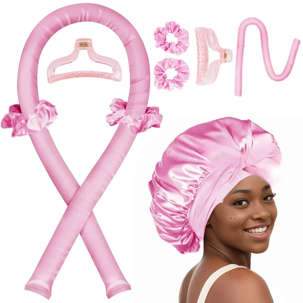 No-Heat Curling Iron Set Night Cap Hair Roller Set Lazy Hair Curlers Headband Hairs Rollers Bristle Brush Hair Styling Tools
