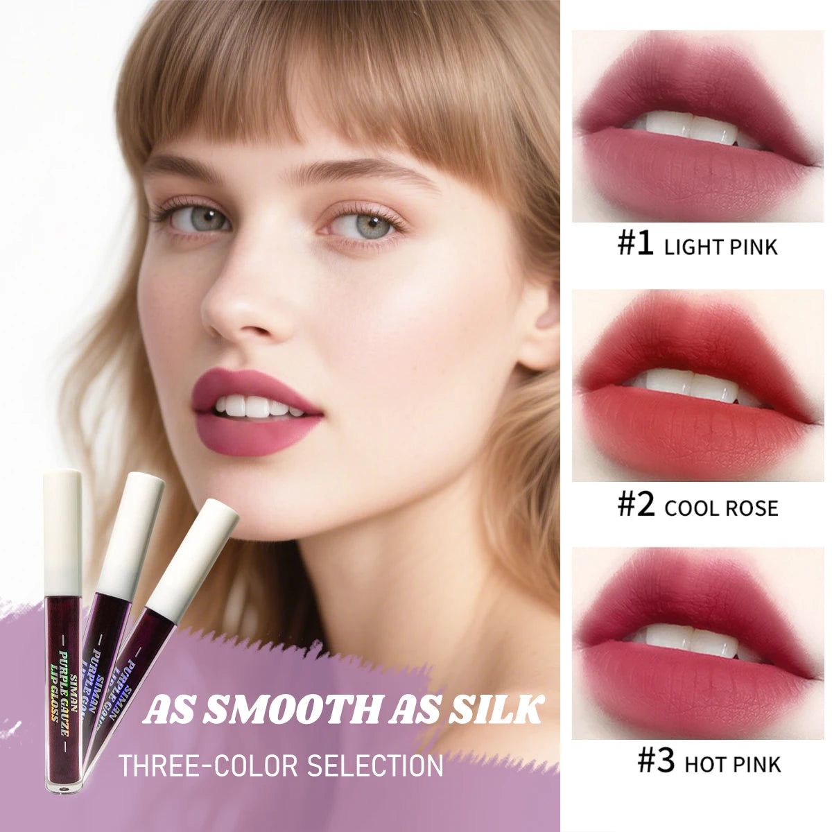1/3 pcs peel off lip gloss, blue-purple, matte, long-lasting, waterproof, moisturizing - the Perfect gift，Halloween stage makeup